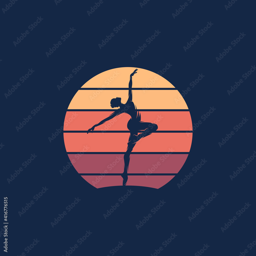 Wall mural Fitness sport gym Logo Elegant design vector template