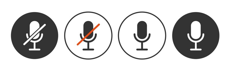 Drop in audio chat microphone icons. illustration for Clubhouse app