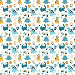 Back to school seamless pattern background.