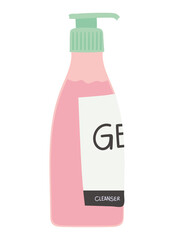 gel cleanser in a pink bottle