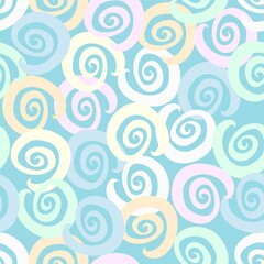 Pastel Swirl Repeat Pattern In Multicolor