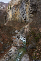River in a canyon in the winter