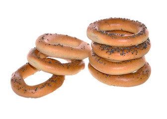 flour bagel isolated on white background