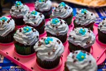 Fototapeta na wymiar colorful cupcakes ready to eat