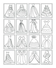 
Pack of Princess Dress Coloring Pages 

