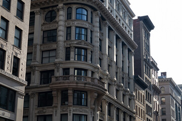 Fototapeta na wymiar Beautiful Old Brick and Stone Buildings along a Street in the Flatiron District of New York City