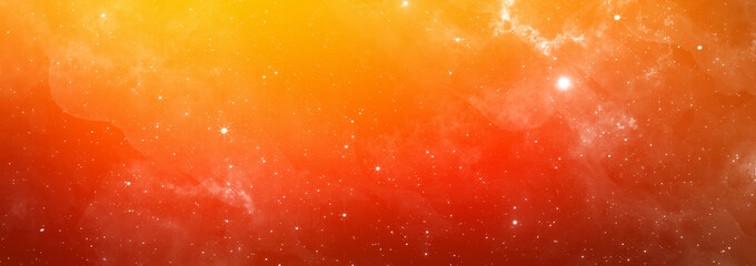 Vibrant Orange Colors Stars and galaxy outer space sky night universe vibrant colorful starry banner background of starfield