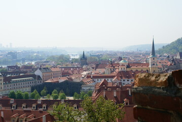 Fototapeta na wymiar Aerial view of Prague, capital city of Czech Republic