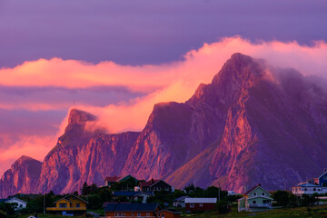 Sunset in Lofoten islands, Norway