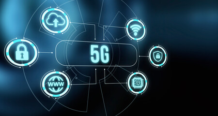 Internet, business, Technology and network concept. The concept of 5G network, high-speed mobile Internet, new generation networks