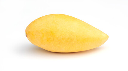 Ripe Barracuda mango on a white background.
