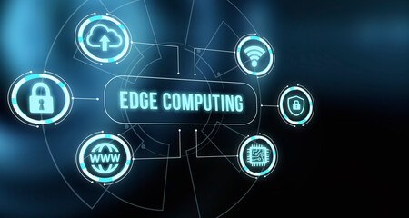 Internet, business, Technology and network concept. Edge computing modern IT technology on virtual screen