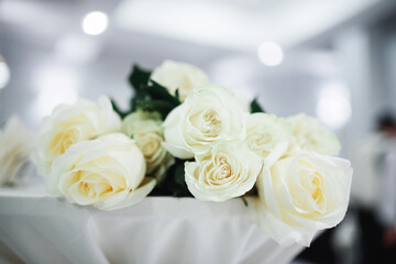 white rose bouquet