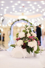 flower bouquet on festive table