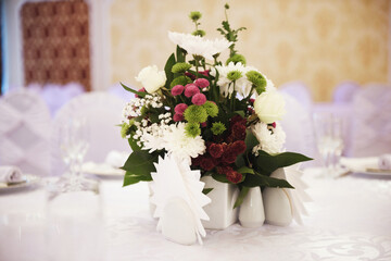 flower decoration at restaurant