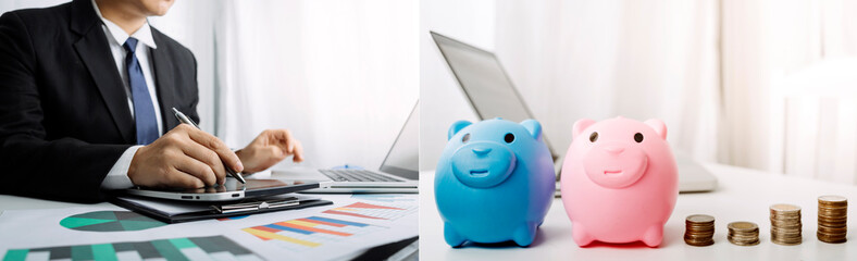 Healthcare costs and fees concept.Hand of smart doctor used a calculator for medical costs in modern hospital