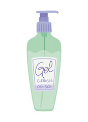 gel cleanser in a gree bottle with only skin lettering