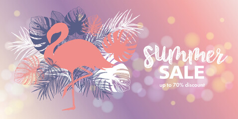 Summer sale, hand drawn style, vector illustrations