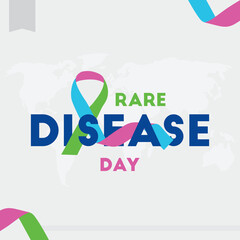 Rare Disease Day Posters design with Ribbon Vector