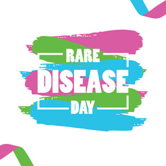 Rare Disease Day Posters Design with Colorful Brush Strokes 