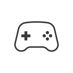 Joystick videogame controller. Gamer controlling device vector icon.