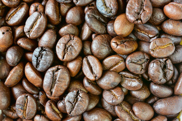 browm roasted coffee bean background , backdrop idea , coffee ingredient