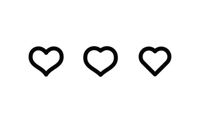 Heart linear icon. Valentine's day symbol. Hearts vector collection.