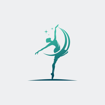 Rhythmic gymnast in professional arena logo