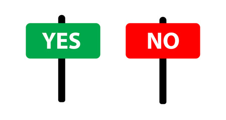 Yes No on banners. Vector.