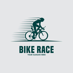 Fototapeta na wymiar Mountain bike vintage logo template gear and cyclist illustration
