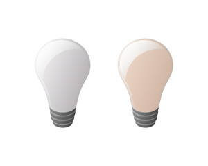 Electric light bulbs. Isometric vector illustration. Isolated on white background.