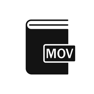 Black Book MOV format icon. Vector illustration