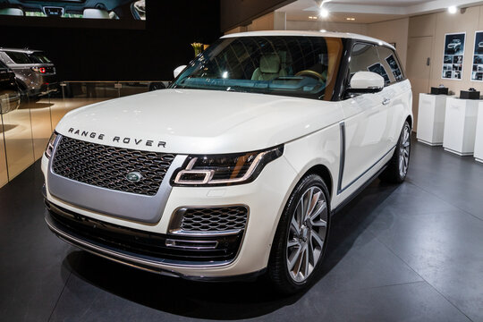 Land Rover Range Rover car at the Brussels Autosalon Motor Show. 