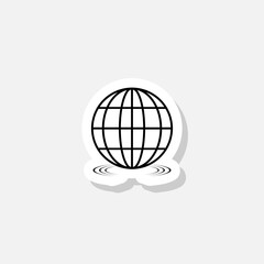 Earth on water sticker icon isolated on white background