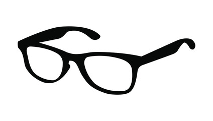 Modern glasses icon isolated on white background. Vector illustration of stylish spectacles in black frame and elegance eyeglasses with lens