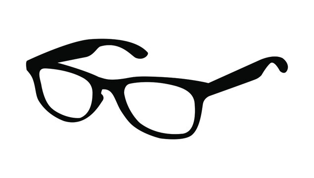 Modern glasses icon isolated on white background. Vector illustration of stylish spectacles in black frame and elegance eyeglasses with lens