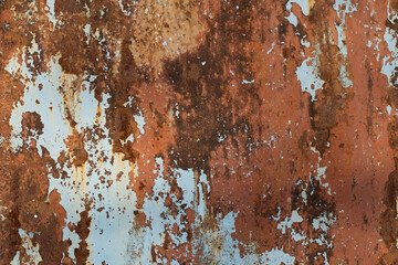 Texture of old rusty iron with paint