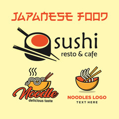 Japanese ramen vector illustration. Noodle, sushi. design set. Fit to your restaurant or cafe