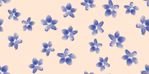 Plant Drawn Floral Pattern Simple.  Herb Textile