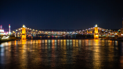 Fototapeta na wymiar city bridge lights
