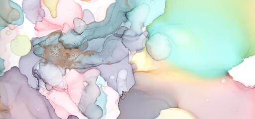 Alcohol Ink. Art Hand Artistic Design. Mix Brush