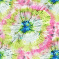 Psychedelic Bright Tie Dye Spiral.  Tie Circular Paint. Rainbow Tie Dye Spiral. Cool 1960 Artwork. Painting Tie Dye Spiral.  Boho Swirl Tiedye Paint. 1960s Bright Texture.