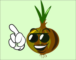 onion with glasses