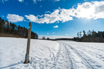 Winter landscape at the resort Bermatingen