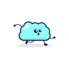 Cloud run cute character illustration