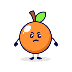 Orange angry cute character illustration