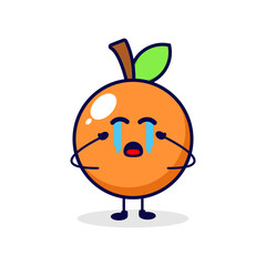 Orange cry cute character illustration