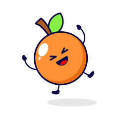Orange happy cute character illustration