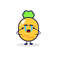Pineapple cry cute character illustration