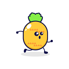 Pineapple run cute character illustration